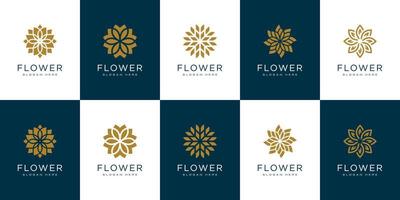 set van bloem logo vector ontwerpsjabloon