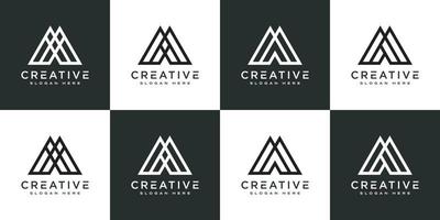 set initialen letter m abstract logo vector ontwerp