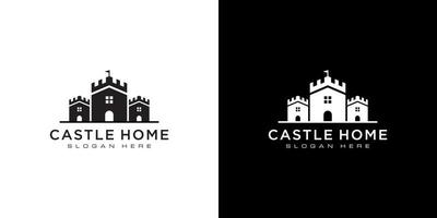 kasteel en huis logo vector ontwerp