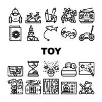 speelgoed en kinderen spel collectie iconen set vector