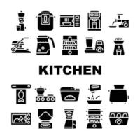 keuken elektronica collectie iconen set vector illustraties