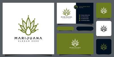 cannabisblad en olie-logo voor medisch en farmaceutisch vector