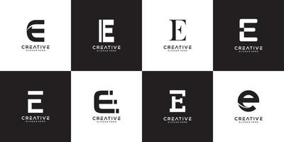 set van eerste letter e logo ontwerpsjabloon vector