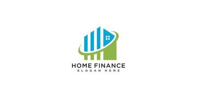 huis en bedrijf financiën logo ontwerp vector