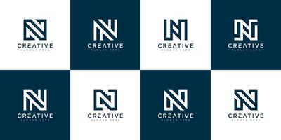 set van eerste letter n abstracte logo vector sjabloon