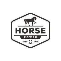 paard club luxe kam vintage vector logo sjabloon