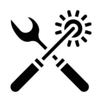 rasper en perforator voor oogjes en knoppen glyph pictogram vectorillustratie vector