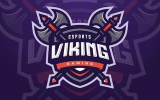 professionele viking esports-logosjabloon voor gameteam of gamingtoernooi vector