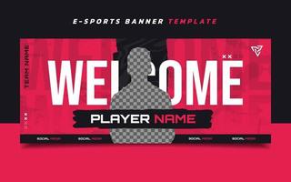 nieuwe speler e-sports gaming-bannersjabloon met logo voor sociale media vector
