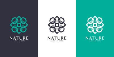 natuur bloem logo premium vector