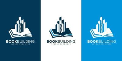 boek gebouw logo ontwerp vector