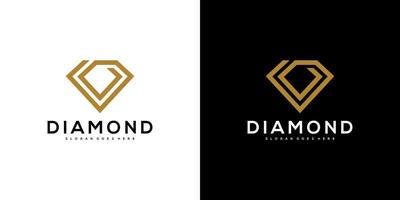 diamant logo vector ontwerpen mono lijn