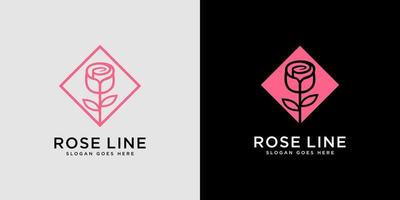roze bloem logo vector ontwerp