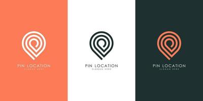 pin locatie uit lijn logo vector ontwerp