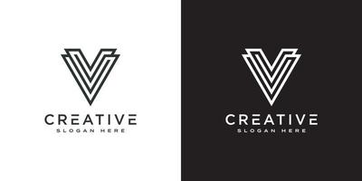 eerste v logo abstracte vector