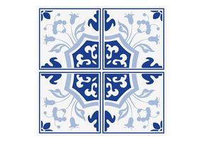 Delft blauwe bloemen tegels vector