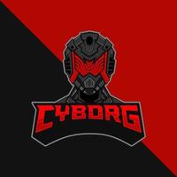 cyborg robot e-sports mascotte-logo. vector illustratie