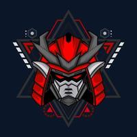 illustratie vectorafbeelding van cyborg robot ridder in de heilige geometrie ornamenten achtergrond, perfect voor t-shirt design, sticker, poster, koopwaar en e-sport logo vector