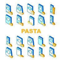 pasta voedsel pakket collectie iconen set vector