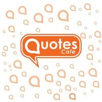citaten café logo ontwerpsjabloon, roep logo concept, oranje, wit, roep decoratie op vector