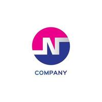 letter n alfabetische logo ontwerpsjabloon, abjad, eenvoudig schoon, monogram, roze, paars, violet, wit, afgeronde ellips lettermark logo concept vector