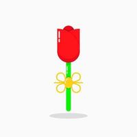 rode tulpen illustratie. eenvoudig, plat, modern, natuur, bloem en schoon logo. rood, groen, geel. geschikt voor logo, pictogram, symbool en teken. zoals natuur-, bloemist- of schoonheidslogo vector