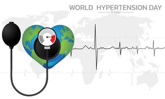 Wereldhypertensiedag wordt elk jaar gevierd op 17 mei. vector