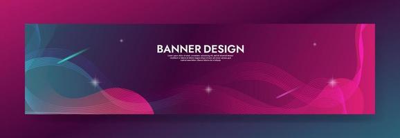 sjabloon voor abstracte violette vloeiende golfbanner vector