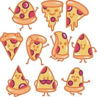 pizza cartoon doodle illustratie vector