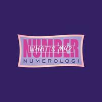 wat is mijn nummer logo ontwerpsjabloon, numerologi logo concept, roze, paars, violet vector