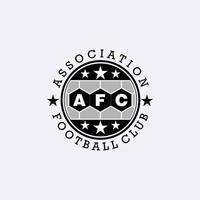 letter afc alfabetische logo ontwerpsjabloon, vereniging voetbalclub logo concept, zwart, grijs, embleem, ellips, afgerond logo, sterren element, zeshoekig vector