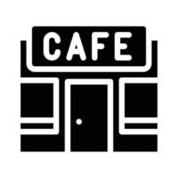 café gebouw glyph pictogram vector zwarte illustratie
