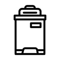 Prullenbak compactor lijn pictogram vectorillustratie vector