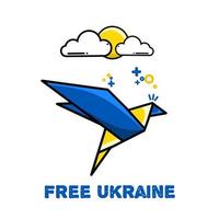 illustratievector van gratis Oekraïne in origami-ontwerp, perfect voor campagne, enz. vector