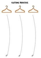 knipoefening voor kinderen met houten hanger. vector