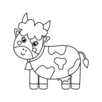 vectorillustratie van zwart-wit koe op witte achtergrond. vector