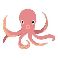 cartoon schattige octopus vector geïsoleerde object illustratie