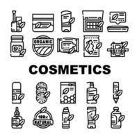 biologische cosmetica collectie iconen set vector