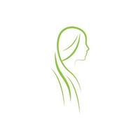 groene vorm minimalistische vrouwen haarverzorging logo ontwerp vector grafisch symbool pictogram illustratie creatief idee