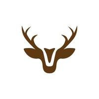 mannelijke hertenkop met hoorn logo ontwerp vector grafisch symbool pictogram illustratie creatief idee
