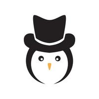 kleine pinguïn schattig met magische hoed logo ontwerp vector grafisch symbool pictogram illustratie creatief idee