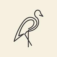ononderbroken lijn vogel ooievaar logo ontwerp vector grafisch symbool pictogram illustratie creatief idee