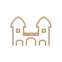 speels kasteel poort logo ontwerp vector grafisch symbool pictogram illustratie creatief idee