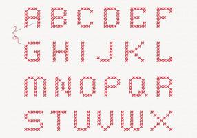 Cross Stitch alfabet Vector Set