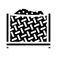 vak composter glyph pictogram vectorillustratie vector