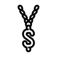 ketting met dollar lijn pictogram vectorillustratie vector