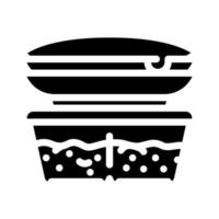 gekookt voedsel ingesteld kantine glyph pictogram vectorillustratie vector
