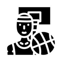 basketbal sport glyph pictogram vectorillustratie zwart vector