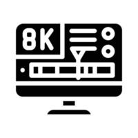 verwerking videokwaliteit glyph pictogram vectorillustratie vector