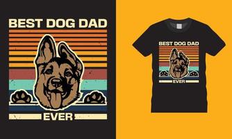 geweldige retro beste hond vader ooit retro vintage vector ontwerp illustratie print vaderdag t-shirt
